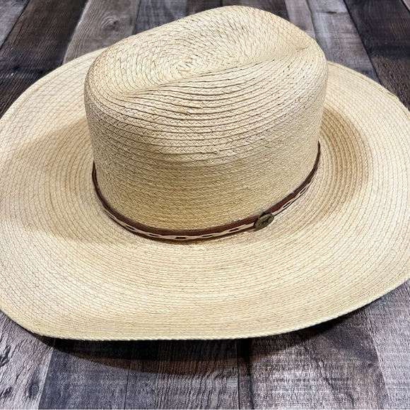 Alamo Hats Western Cowboy Tan Iron Weave Straw Hat - Picture 1 of 8
